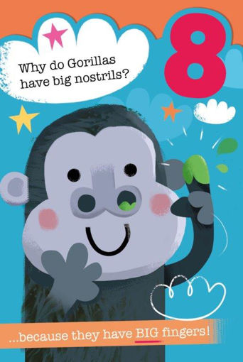 Picture of 8 BIRTHDAY CARD MONKEY